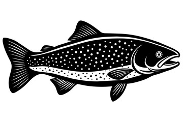 trout fish silhouette vector illustration