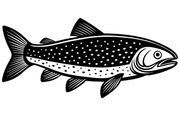 trout fish silhouette vector illustration