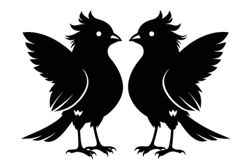  silhouette image,Hendrix bird,vector illustration,white background 