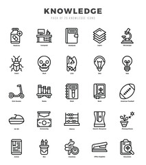 Knowledge icons set. Collection of simple Lineal web icons.