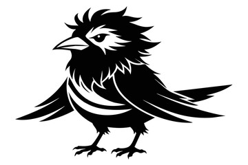  silhouette image,Hendrix bird,vector illustration,white background 