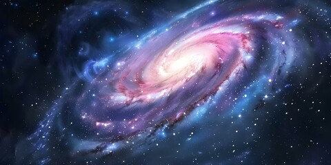 Cosmic Event: Night Sky with Galaxy, Supernova, Nebula, Stars, and Spiral Arms. Concept Astrophotography, Night Skies, Galaxy, Supernova, Nebula, Stars - obrazy, fototapety, plakaty