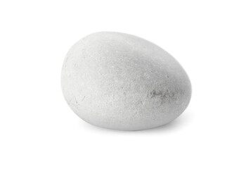 One light stone isolated on white. Sea pebble