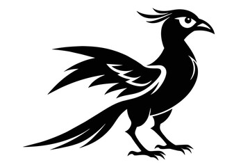 silhouette image,Iago bird,vector illustration,white background