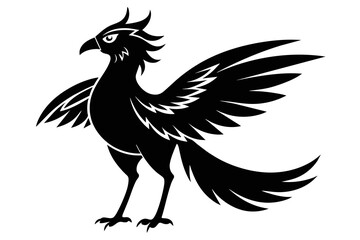 silhouette image,Iago bird,vector illustration,white background