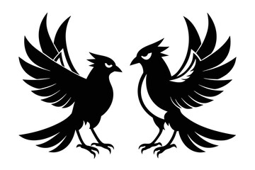 Fototapeta premium silhouette image,Indiebird,vector illustration,white background