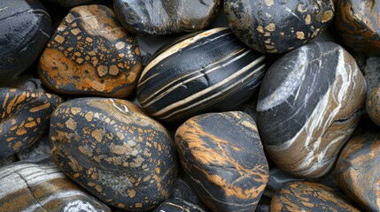 A close up of a bunch of rocks that are all different colors. Generative AI. - Powered by Adobe