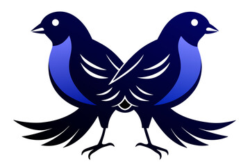 silhouette image,Indigo bird,vector illustration,white background