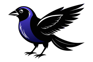 silhouette image,Indigo bird,vector illustration,white background