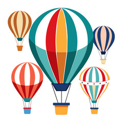 Obraz premium group-hot-air-balloon-on-white-background