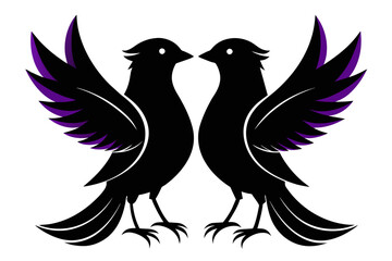 silhouette image,Indigo bird,vector illustration,white background