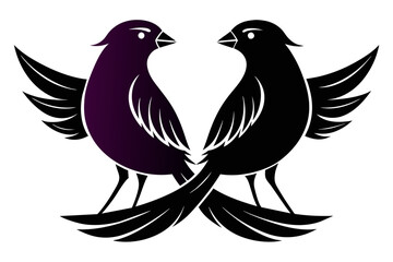 silhouette image,Indigo bird,vector illustration,white background