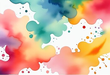 Colored watercolor spots bright background. Template, banner, copy space.