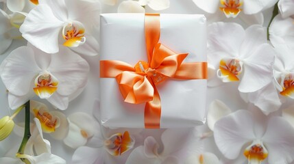 surprise box with white flowers
