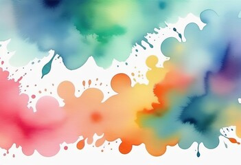 Colored watercolor spots bright background. Template, banner, copy space.
