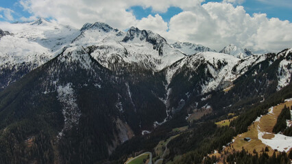 Snow Alp mountain range landscape
