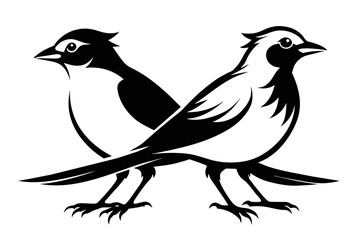 Obraz premium silhouette image,Jay bird,vector illustration,white background