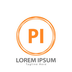 letter PI logo. PI. PI logo design vector illustration for creative company, business, industry