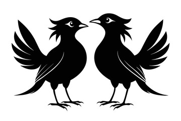 silhouette image,Kai bird,vector illustration,white background