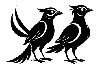 silhouette image,Kai bird,vector illustration,white background