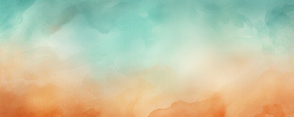 Rust Teal Taffy barely noticeable watercolor light soft gradient pastel background minimalistic pattern  - obrazy, fototapety, plakaty