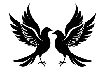 silhouette image,Louis bird,vector illustration,white background