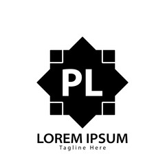 letter PL logo. PL. PL logo design vector illustration for creative company, business, industry