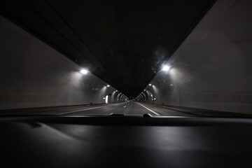 road tunnel on the way to Zakopane - road opening, road improvement - possible toll - obrazy, fototapety, plakaty