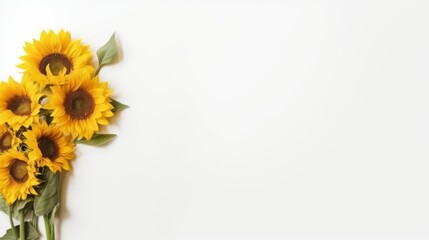 sunflower decoration on a white background, perfect for wedding design