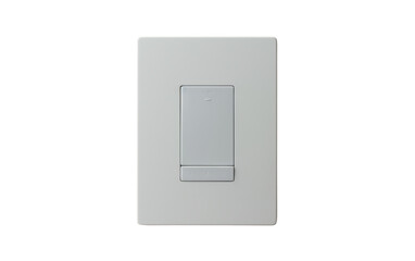 A white light switch stands out against a white background, symbolizing power and control