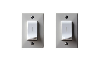 Pair of light switches rest on a white wall, awaiting someone to bring light