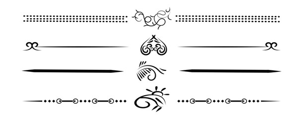 Luxury retro dividers set. Calligraphic design elements vector.