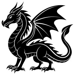 dragon silhouette vector illustration svg file