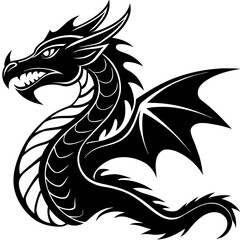 dragon silhouette vector illustration svg file
