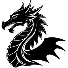 dragon silhouette vector illustration svg file