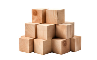 Wooden blocks stacked in an intricate tower formation