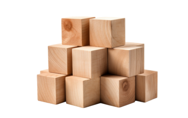 Wooden blocks stacked in an intricate tower formation