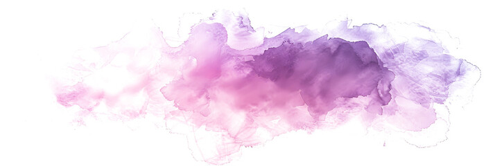 Pink and purple blended watercolor paint stain on transparent background.