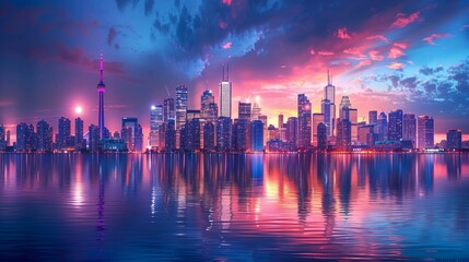 Twilight Glow: Urban Energy in North America, generative ai