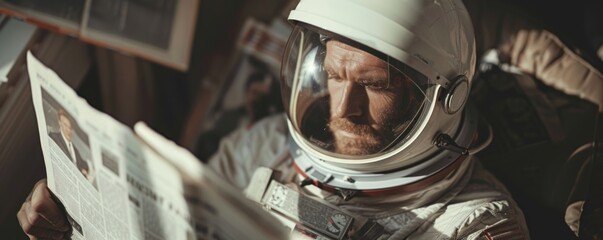 First human space flight newspaper headline - obrazy, fototapety, plakaty