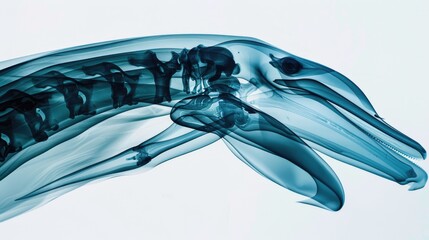 An X-ray image of a dolphin - obrazy, fototapety, plakaty