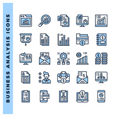 25 Business Analysis Two Color icon pack. vector illustration.