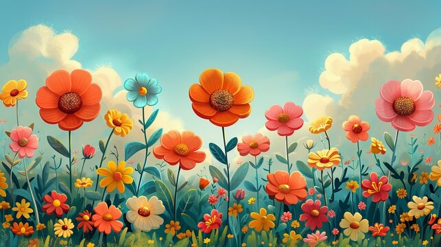 Joyful Flower Frenzy, generative ai