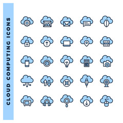 Obraz premium 25 Cloud Computing Two Color icon pack. vector illustration.