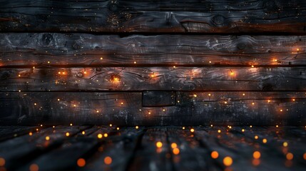 Naklejka premium Cozy Holiday Glow on Rustic Barn Wood, generative ai