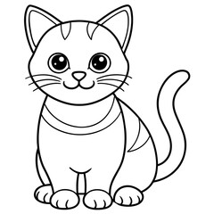 cat  line art silhouette vector illustration svg file