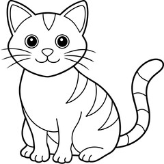 cat  line art silhouette vector illustration svg file