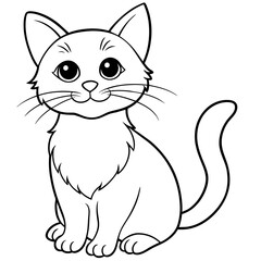 Obraz premium cat line art silhouette vector illustration svg file