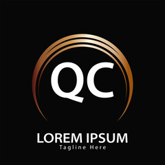 letter QC logo. QC. QC logo design vector illustration for creative company, business, industry