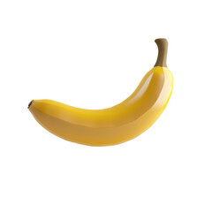 Banana 3d icon. Isolated object on a transparent background